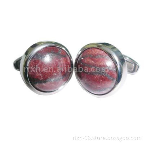 semi-precious stone titanium cuff links